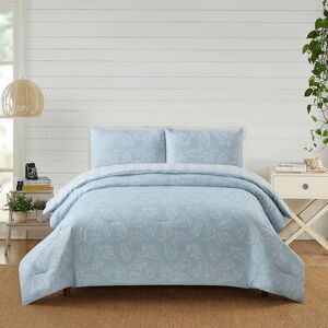 Modern Heirloom -  Full/Queen Leaf Comforter Blue Blue